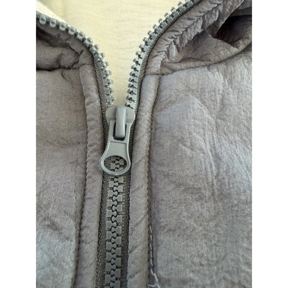 MTA Women's Sherpa Faux Leather Jacket‎ Large Blue Recycled Polyester
